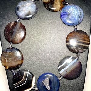 Botswana Africa Large Luminous Disc Bead necklace
